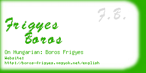 frigyes boros business card
